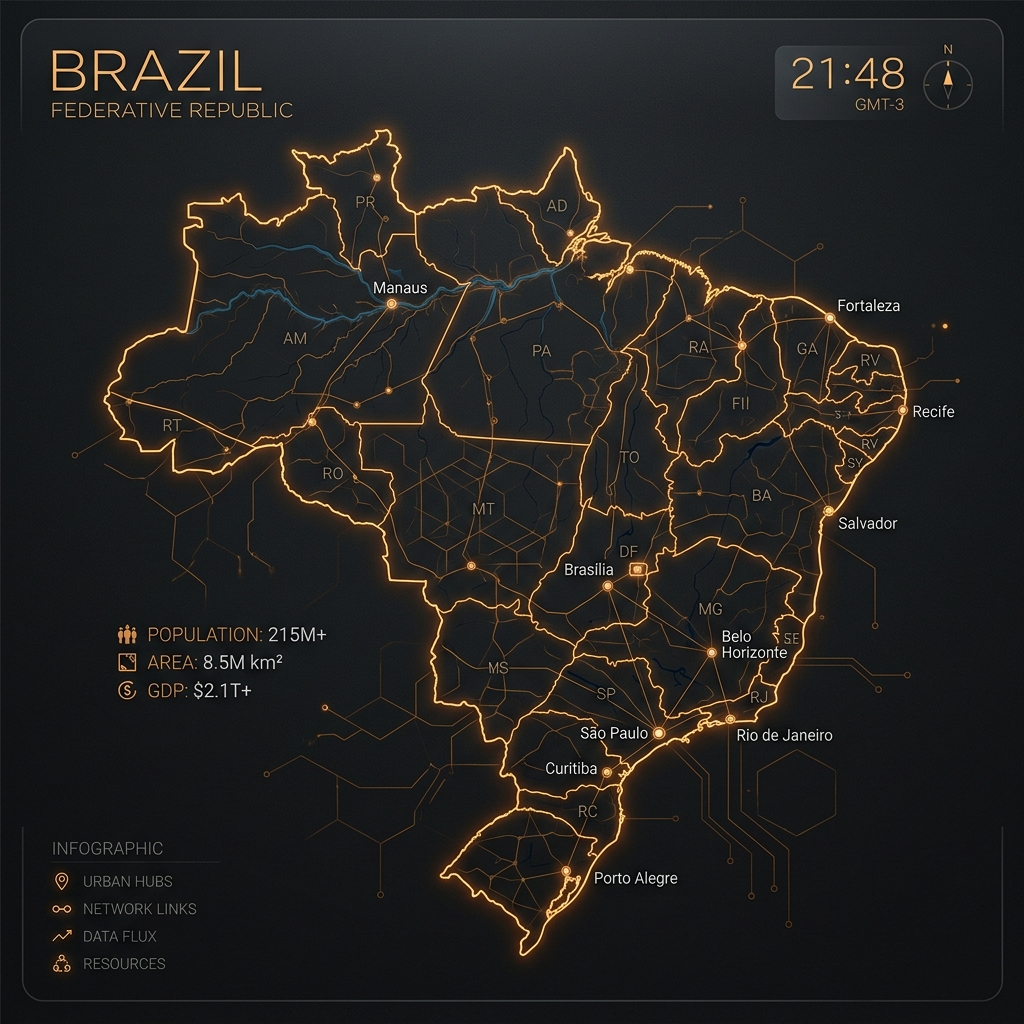 Mapa Elegante do Brasil iTasty
